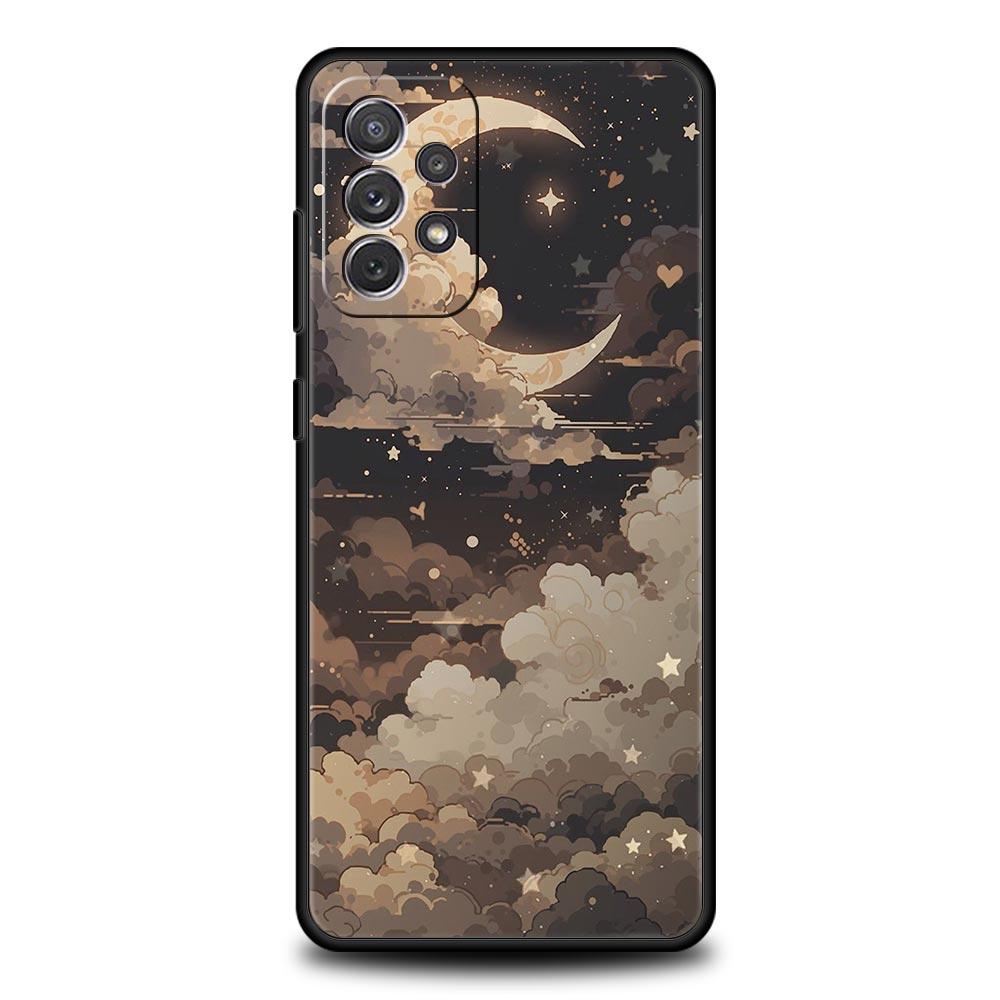 Чехол в стиле комиксов "Луна и Облака" для Samsung A57 A37 A51 A71 A21S A17 A11 A15 A25 A41 A23 A33 A53 A73 A07 A05S A13 A35 A55 5G