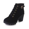 Fashion Plus Size 35-43 Winter Casual Women Pumps Warm Ankle Boots Waterproof High Heels Snow 2024 Shoes Botas Patent Botas Muje Jkm8
