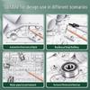True Color Mechanical Drafting Tools Set for Students: Compass & Engineering Ruler for Civil & Architectural Drawing.
