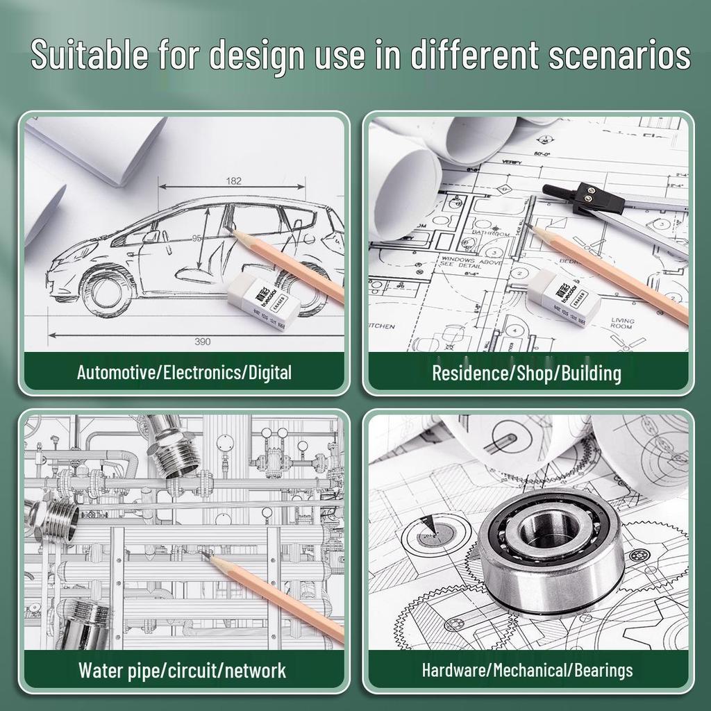 True Color Mechanical Drafting Tools Set for Students: Compass & Engineering Ruler for Civil & Architectural Drawing.