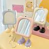 Cartoon Desk Mirror with Standing Legs Square Frame with Eyes Desktop Vanity Mirror Women Makeup Table Mirror Decoration