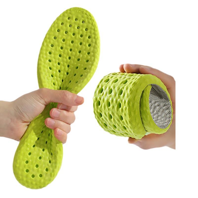 Artemisia Argyi Soft Shock-Absorbing Sports Insoles: Breathable, Sweat-Absorbing, Comfortable, PU Latex for Summer