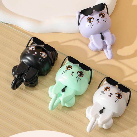 Storage Hook Strong Load-bearing Waterproof Cartoon Cat Shaped Coat Hook Scarf Bag Hanger Hook Wall Decoration