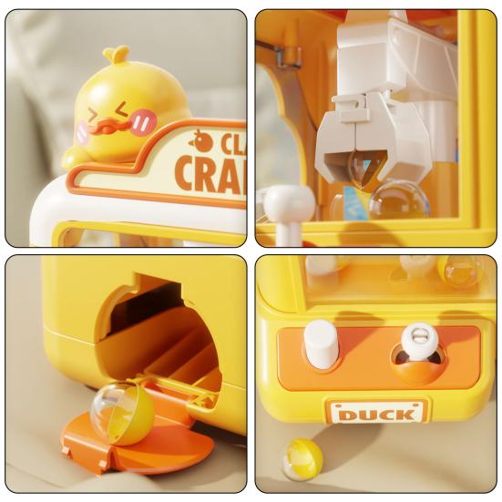 Kids Claw Machine Toy Dinosaur Duck Cartoon Grab Ball Game for Toddlers Fun Candy Claw Crane with Easy Controls