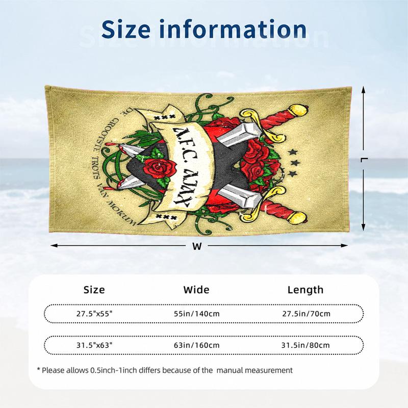 AFC Ajax Microfiber Beach Towel Quick Dry Sand Free Lightweight Beach Towels for Travel Swimming Camping