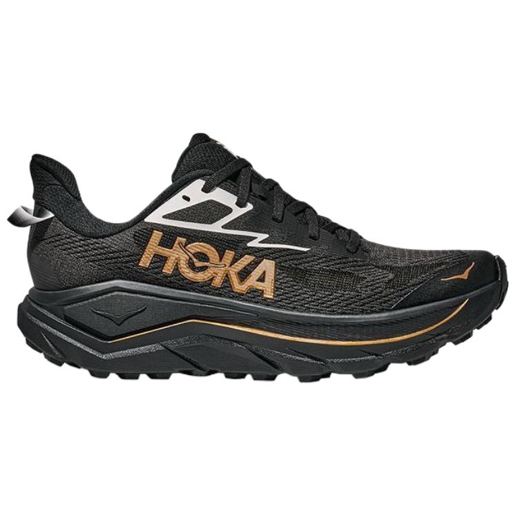 HOKA One One Challenger 8 Удобная посадка Кроссовки для трейлраннинга Мужские кроссовки Черно-золотые 1168716-BKGD