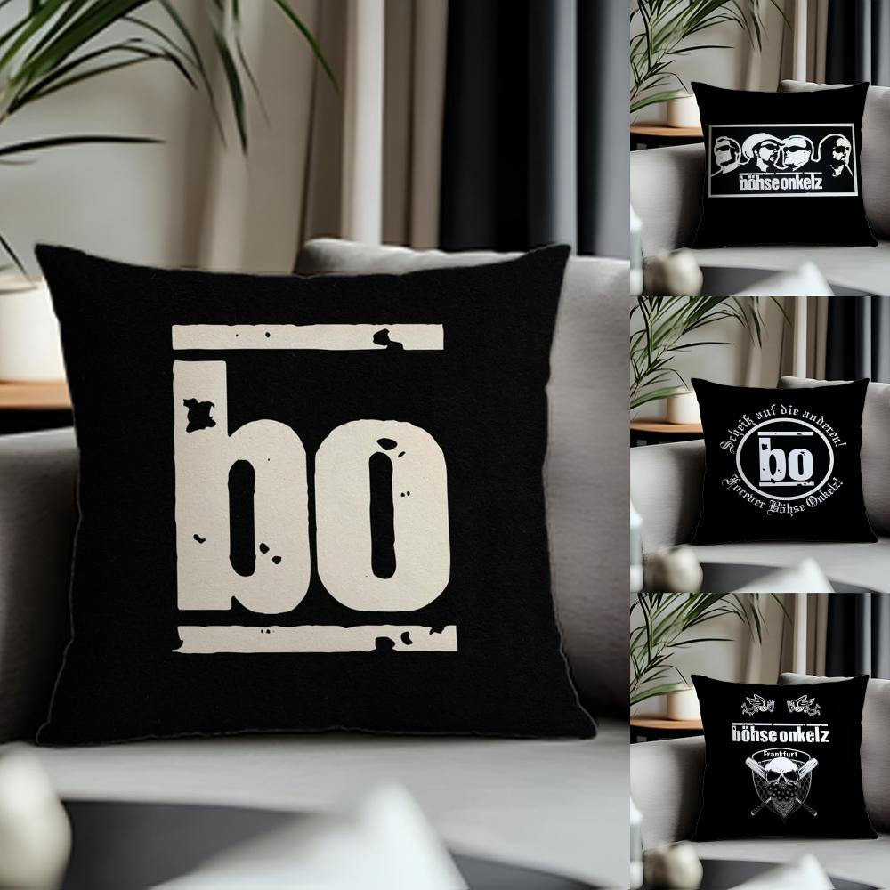 Fashion BBohse Onkelzful Cushion Cover Antidustmite Pillowcase Invisible Zipper Silky Short Plush Sofa Cushion Cover