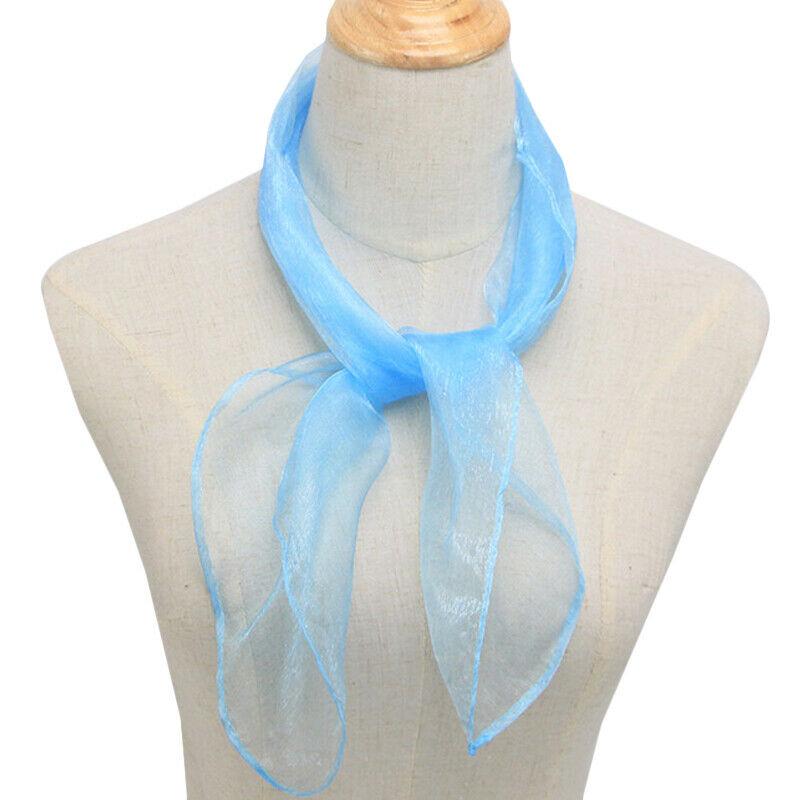 50-е годы квадратный шелковый шарф женский яркий цвет шифоновый платок на шею накидка мягкий тонкий хиджаб палантины шаль