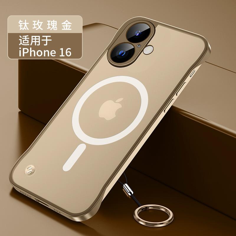 Подходит для iPhone16, чехол для мобильного телефона, ультратонкий, без полей, матовый, магнитный, с присоской, для Apple 15, металлический объектив, 1413, противоударный чехол