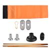 Большой флаг безопасности для каяка с древком, сумкой для хранения, винтами и базой для крепления в направляющую, высокая видимость, 20x5,6 дюйма, оранжевый