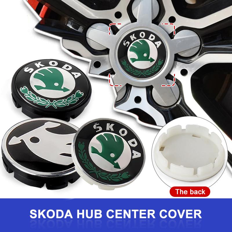 4pcs Car Wheel Center Hub Cap Sticker Auto Tire Emblem Badge Decal For Skoda Octavia MK2 MK1 2 3 A7 A8 Fabia Karoq Superb Rapid CWO1