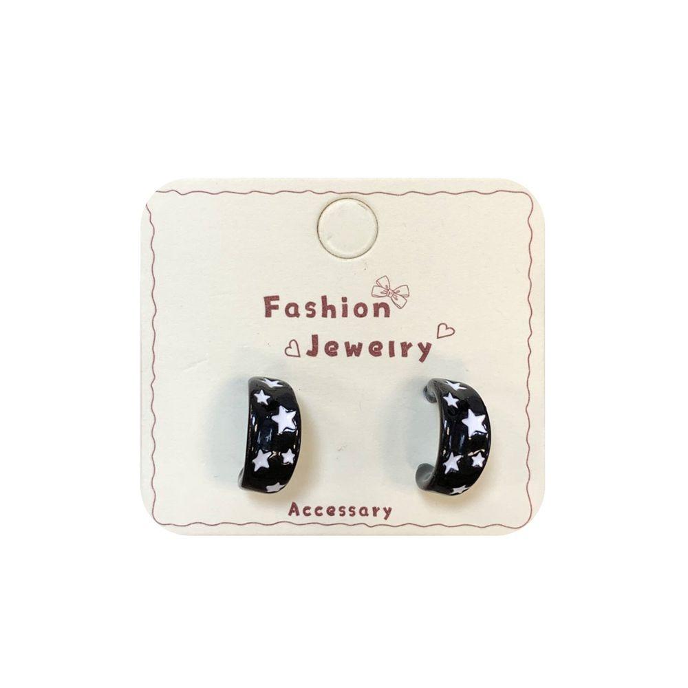 Enamel Drip Oil Star Hoop Earrings Vintage Colorful Dripping Earrings Party