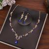 Sparkling Zirconia Necklace And Earring Set For Women, Fashionable And Exquisite, With Multiple Colors To Choose From As Jewelry Accessories And Gifts