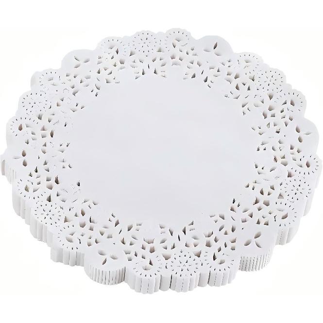 White Paper Doilies 100PCS,10.5 inch Round Lace Paper Doilies for Food,Cakes, Desserts.