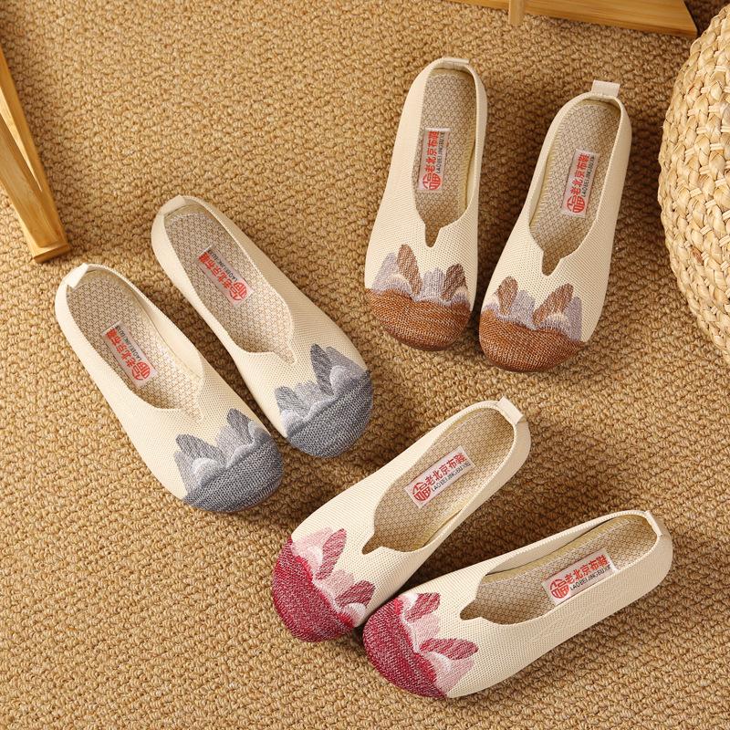 Женская обувь на плоской подошве 2024 года, складные мокасины со шнуровкой для женщин, одинарные туфли с круглым носком, дышащая модная повседневная обувь для мам для женщин