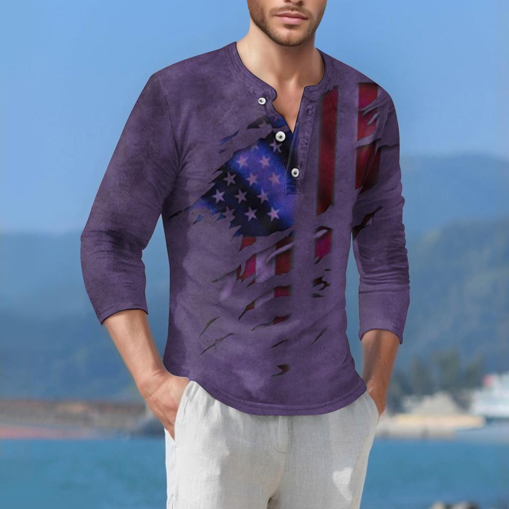 Men'S T-Shirt Street Casual Fashion Long Sleeved Top