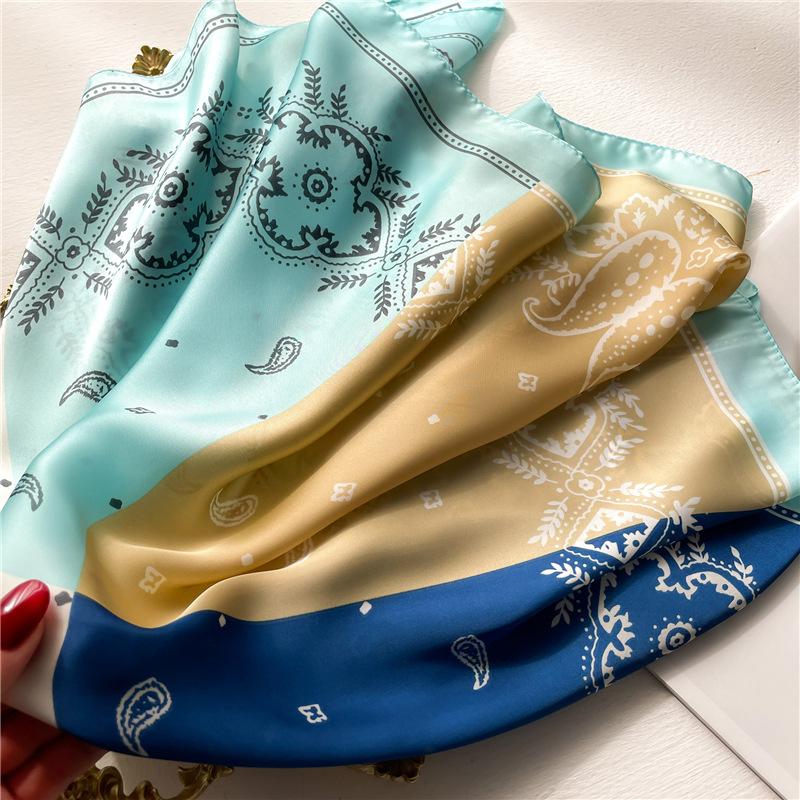 70 * 70cm New Silk Small Square Scarf For Women'S Neck Protection Professional Scarf Versatile Hair Tie Headscarf Scarf