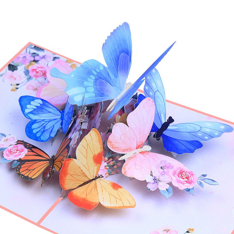 Pop Up Birthday Cards For Women, 3d Pop Up Flower Butterfly Card For Her, Daughter, Sister, Girlfriend, Girls, Attach A Delicate Envelope
