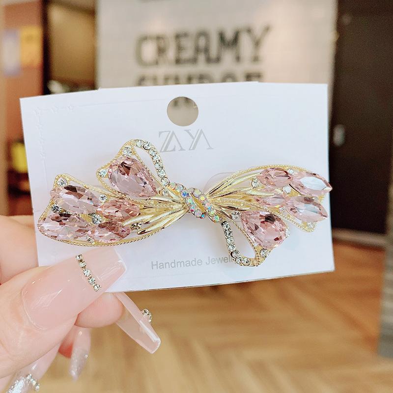Модная заколка для волос в стиле ретро со стразами и бабочкой, большая заколка для волос с цветком, весенняя заколка, милая женская заколка в виде утконоса, головной убор, заколка для волос