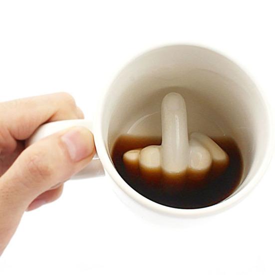 Новинка, домашний офис, средний палец, внутри керамическая кружка для кофе, чашка для чая, молочного сока