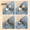 No Sew Waist Cincher 4 Pairs Star Tightener Pins, Pants Anti-slip Tightener, Detachable Metal Adjusters for Jeans Skirts Dresses Skirt Clip Adjustable