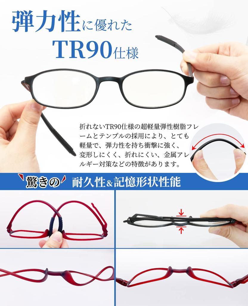 GOKEI Magnifying Glass Glasses Type Ultra Lightweight Blue Light Cutting Magnifying Loupe Glasses Type Magnifying Loupe Type Seeing For For Detailed