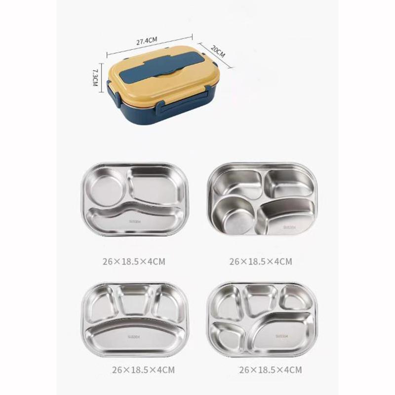 Food Storage Container Dinnerware Stainless Steel Lunch Box Portable Bento Box Food Storage Student