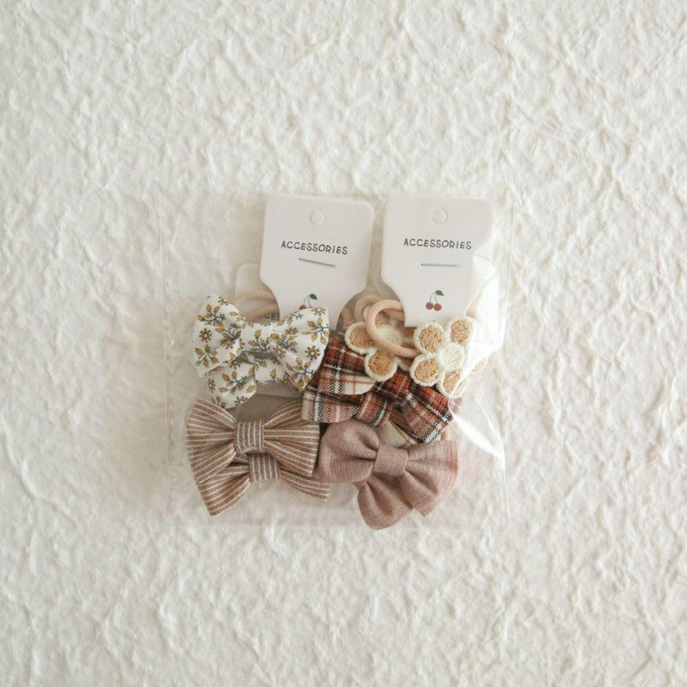10Pcs Kids Girls Hair Ties Bowknot Sweet Bows Flower Headdress Fashion Hair Rope