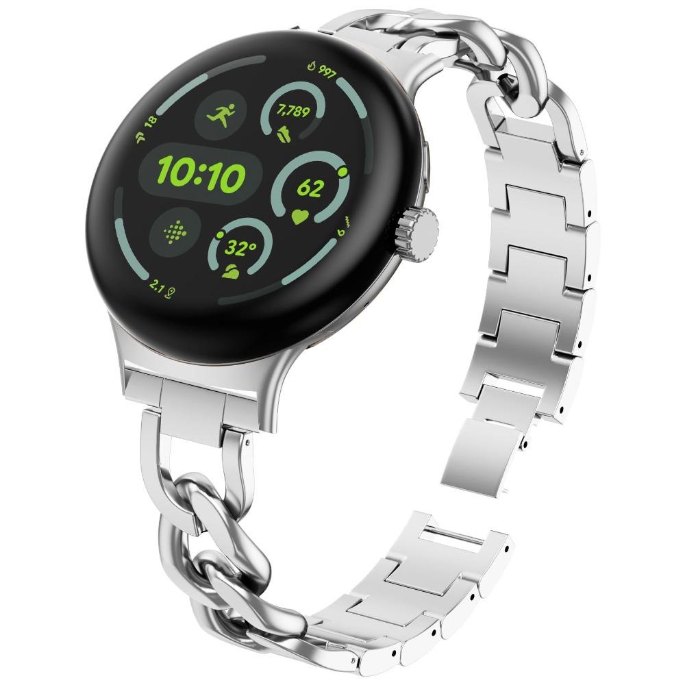 Стильный металлический ремешок-цепочка из нержавеющей стали для Google Pixel Watch 3 4 45 мм Регулируемый браслет Ремешок для часов Для Google Pixel Watch 1 2 3 4 41 мм