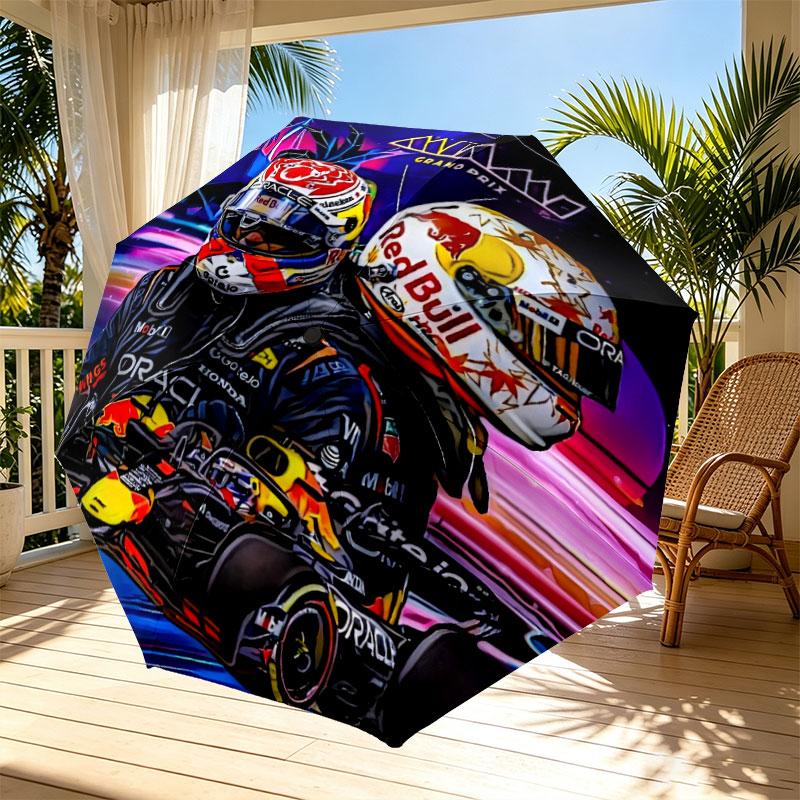 Автоматический складной зонт Red Bull Racing Print, Портативный складной зонт, для улицы, поездок на работу, походов, идеальный подарок на день рождения