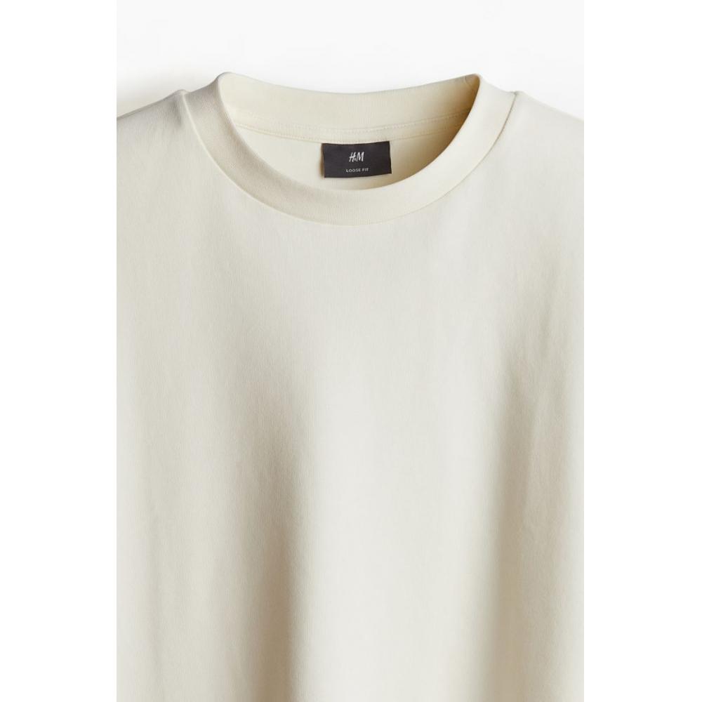 Футболка свободного покроя HM кремового цвета