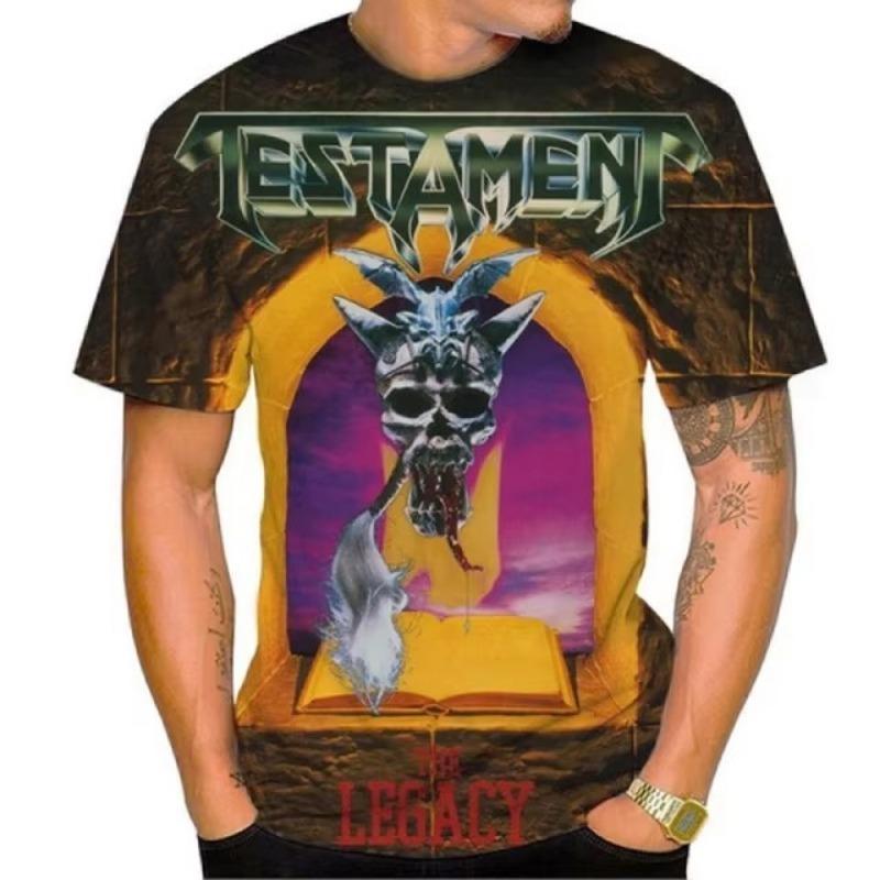 Летняя новая мода американская хэви-метал группа Testament мужская 3D-печатная футболка унисекс хип-хоп повседневная футболка Cools Rock Street