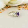 Аметист Драгоценный камень 925 Стерлинговое серебро Форма груши Ручная работа Ювелирные изделия Кольцо в стиле бохо для женщин