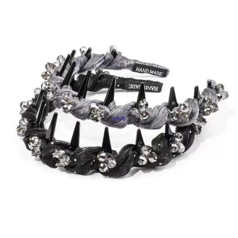 Корейская повязка на голову со стразами: Элегантная марлевая накидка класса люкс для женщин