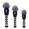 Craftsman Golf Head Cover 4 Piece Set Number Embroidery (1FFH) Club Cover for DriverFairway WoodHybrid Knit Number Tag Blue White