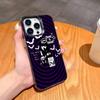 Cat E-Emily The Strange Phone Case For iPhone17,16,15,14,13,12,11,Pro,MAX Gray Matte Silicone Black Cover