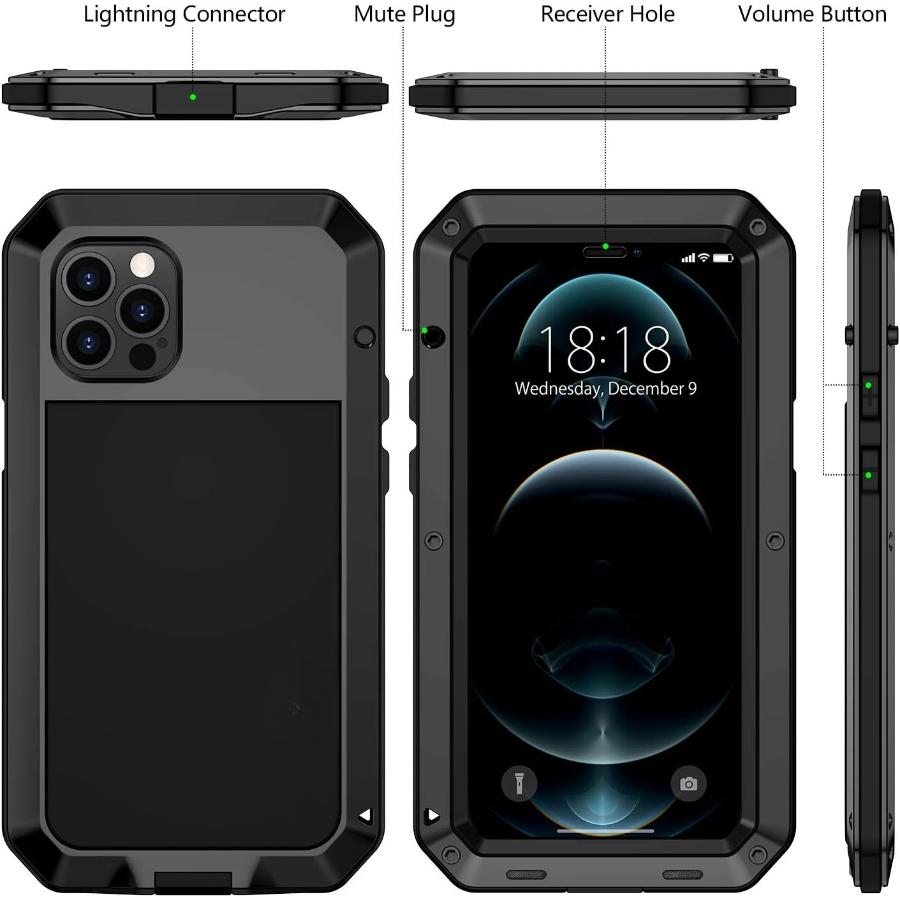 Metal Case For iPhone 18 Pro Air 17 16 15 16e 14 13 12 11 Pro Max XS XR 8 7 Plus Heavy Duty Tank Shockproof Screen Protector