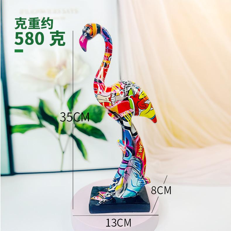 Новые красочные украшения фламинго, изделия из смолы, предметы интерьера, входная часть, украшения для телевизора, украшения