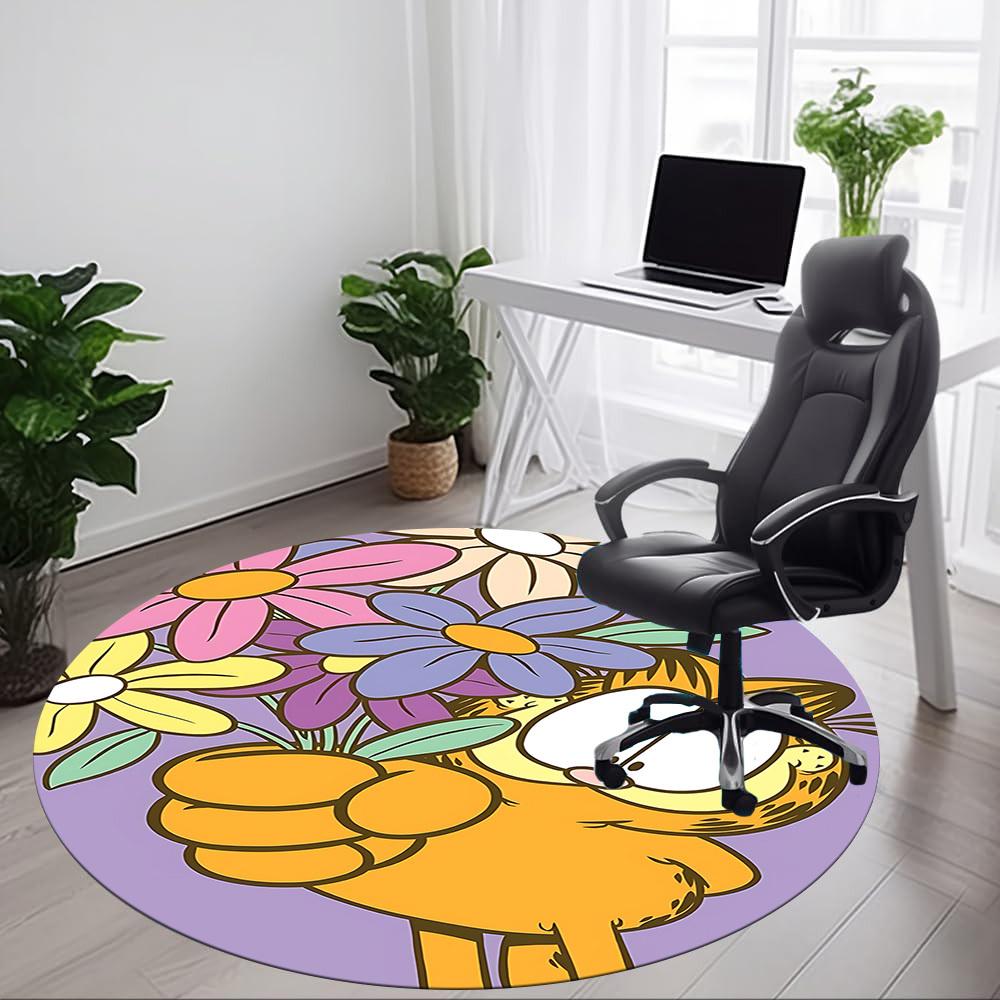 1 шт. Круглый ковер Garfield для офиса, под офисные кресла, спальни, гостиной, домашний декор, декор комнаты