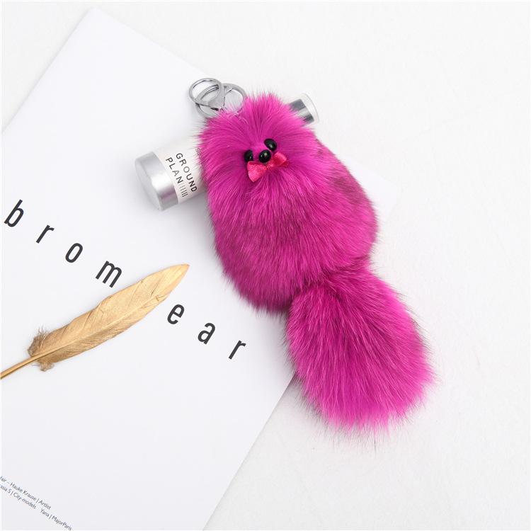 Cute Fox Hair Little Fox Car Keychain Light Luxury Pendant Plush Fur Shaped Cute Doll Bag Hanging Decoration Gift