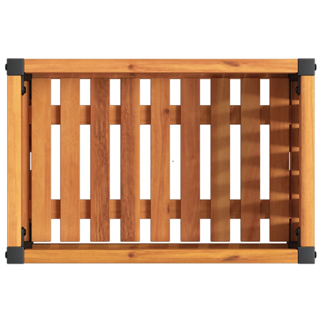 Vidaxl Donica Ogrodowa, 45X30X27,5 Cm, Lite Drewno Akacjowe I Stal