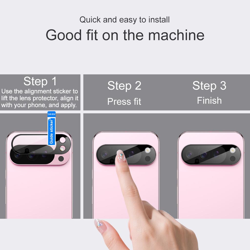 IMAK For Google Pixel 10 Pro XL Camera Lens Protector Tempered Glass HD Clear Lens Film (Black Version)