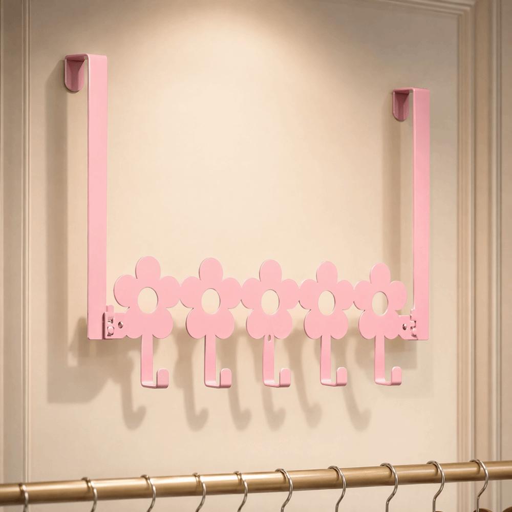 Pink Over The Door Hooks Detachable Hooks Hanger Organizer Rack Door Holder Organizer  Entryway