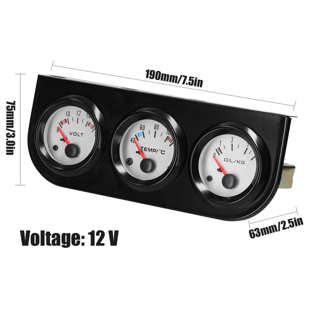 Многофункциональный автомобильный прибор 3 в 1 Комплект автомобильных датчиков 52 мм Вольтметр Датчик напряжения температуры воды Датчик давления масла
