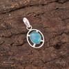 Oval Blue Cat'S Eye Gemstone Sterling Silver Unique Ethnic Boho Pendant Jewelry PP-6-46