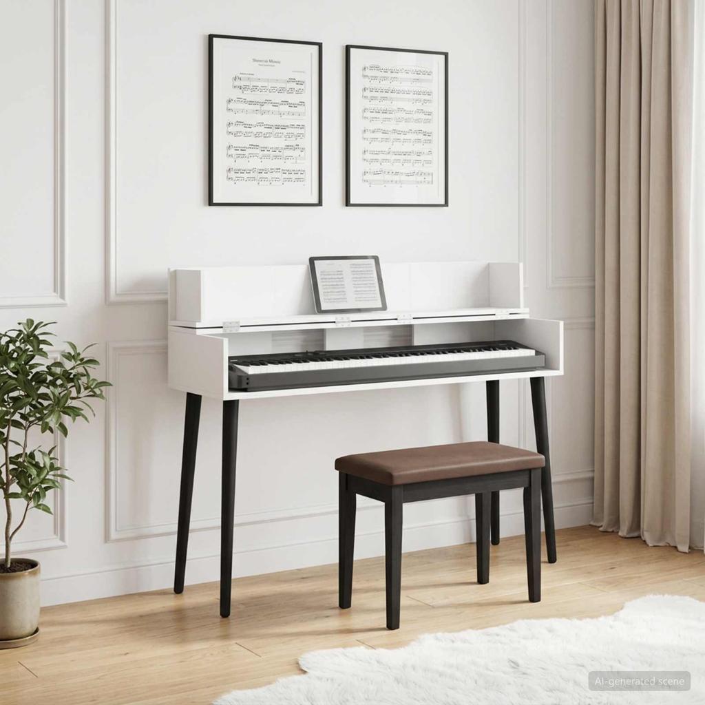 Studio Table White 110 x 40 x 19.5 cm Wood Material