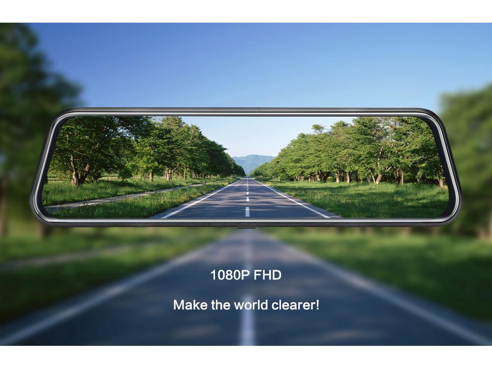 10-Inch WiFi HD Dual 1080P Dash Cam with Night Vision and Reversing Image