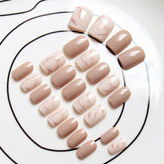 24 шт., накладные ногти с клеем, наращивание ногтей из АБС-пластика, набор искусственных ногтей для красивых девушек, принадлежности для маникюра