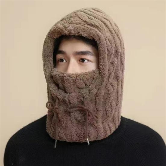 Флисовый балаклава для женщин Зимний цельный набор шапка-шарф Ветрозащитный лыжный подшлемник для лица
