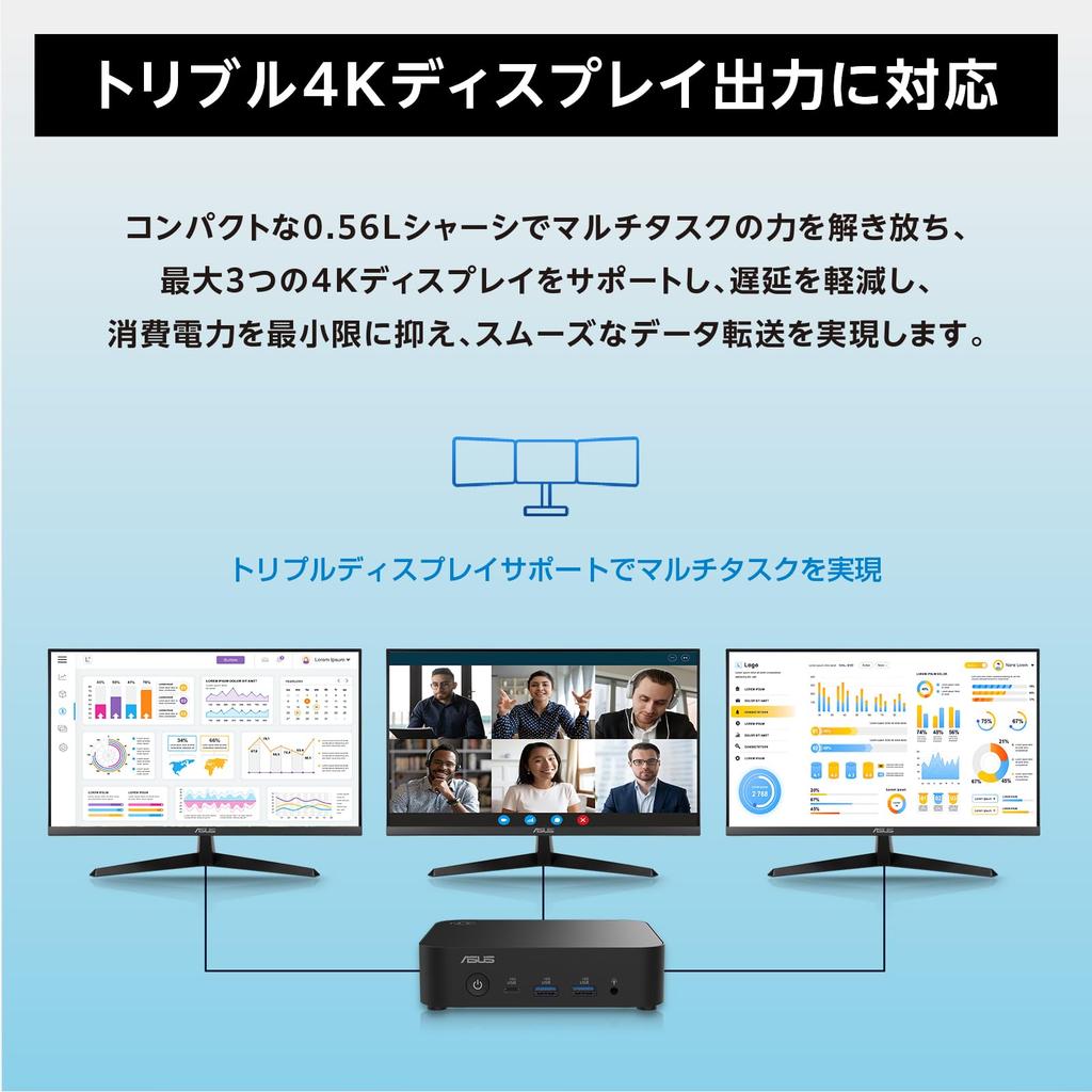 ASUS Intel N150 Triple 4K Display Compact PC Barebone Kit RNUC14MNK1500000 Authorized Retailer AC Cord Not Processor, Support, Energy-Saving / /